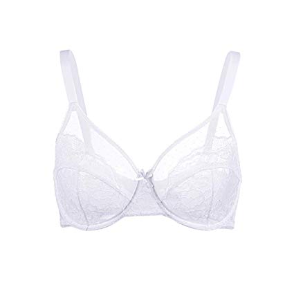 HSIA Underwire Bra Women's Minimizer Lace Foral Bra Unlined Plus Size Full Coverage Un-Padded Bra 34C-44DDD