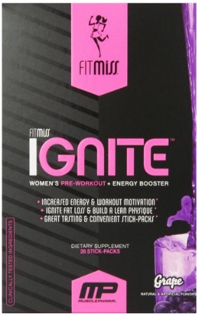 Fitmiss Ignite Womens Pre-Workout and Energy Booster Grape 28 Count