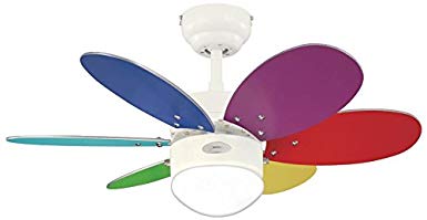 Westinghouse Turbo II Ceiling Fan - White/Multi-Coloured