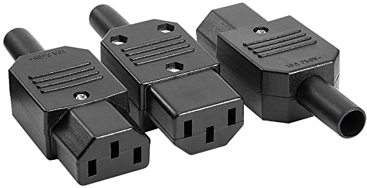 uxcell 3Pcs AC250V 10A IEC320 C13 Female 3 Terminals Power Adapter Connector