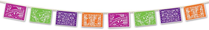 Beistle Day of The Dead Picado Banner, 8-Inch x 12-Feet