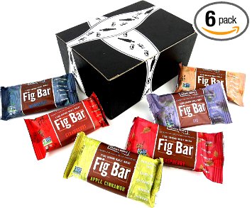 Nature's Bakery Fig Bars 6-Flavor Variety: One 2 oz Twin Pack Each of Fig, Peach Apricot, Apple Cinnamon, Raspberry, Blueberry, and Strawberry in a BlackTie Box (6 Items Total)