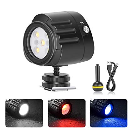 Neewer Underwater Lights Dive Light High Power Fill-in Light 130 Feet Waterproof LED Video Light with 5 Modes Compatible with Yuneec Drones DJI Osmo Pocket Osmo Action GoPro 7/6/5 Canon Nikon DSLRs