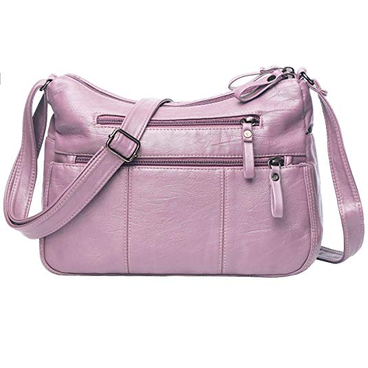 Women Crossbody Bag Pocketbooks Soft PU Leather Purses and Handbags Multi Pocket Shoulder Bag Messenger Bag