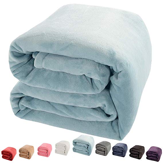 Shilucheng Luxury Fleece Blanket Super Soft and Warm Fuzzy Plush Lightweight King Couch Bed Blankets - Turquoise