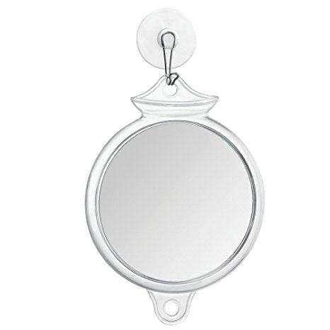 InterDesign Suction Fog Free Shower Shaving Mirror for Bathroom - Clear