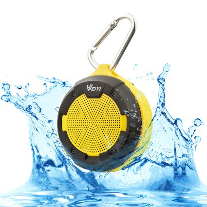 Weiyi Portable & Waterproof 5W Wireless Bluetooth Speaker With 12 Hour Battery Life & Multi-Functional With AUX and TF Card Slot- Bass and High Definition Sound,Yellow