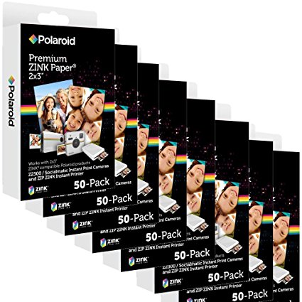 Polaroid 2x3 inch Premium ZINK Photo Paper (500 Sheets) With SocialMatic Instant Cameras & Zip Instant Printer