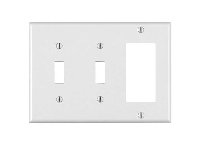 Leviton 80421-W 2-Toggle 1-Decora/GFCI Device Combination Wallplate