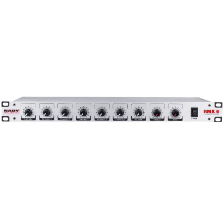 NADY RMX-6 6 channel Rackmount Mono Microphone  Line mixer with phantom power and master tone controls -  XLR and 14 inputs and outputs