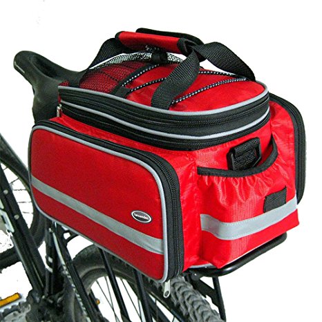 Tancendes Bike Rear Bag thicker rack straps Lengthened Shoulder Strap waterproof Nylon Bicycle Seat Trunk Bag with Raincoat