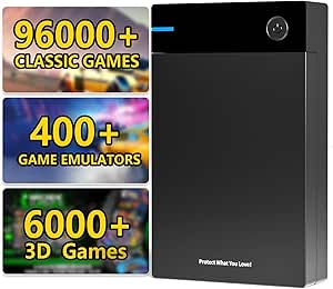 Kinhank 12TB Retro Gaming HDD Hard Drive with 96000  Games,Retro Game Console Compatible with 400  Emulators,6000 3D Games,Portable Game Hard Drive Disk Compatible with Win-7/8/10/11,Gifts for Men