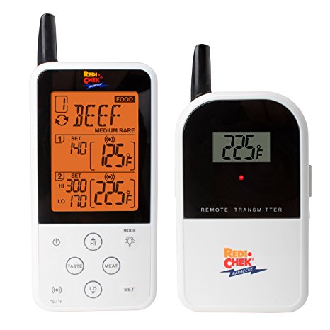 Maverick ET-733 Long Range Digital Wireless Meat Thermometer Set - Great for BBQ, Smoker, Grill, Food and Oven - Dual Probe and Dual Temperature Monitoring - NEWEST VERSION With a Larger Display and added Features - White