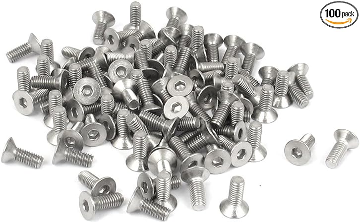 uxcell® M3 x 8mm Metric Hex Socket Countersunk Flat Head Screw Bolts 100PCS