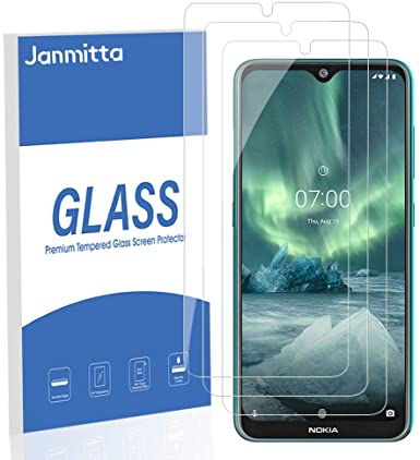 [3-Pack] Janmitta for Nokia 7.2 Screen Protector, HD Protector [Anti-Scratch] [No-Bubble], Tempered Glass Film Glass for Nokia 7.2 (Clear)