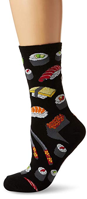 Socksmith Ladies Sushi Novelty Sock, Shushi Black, (Sock size 9-11 fits Shoe size 5-10-5)