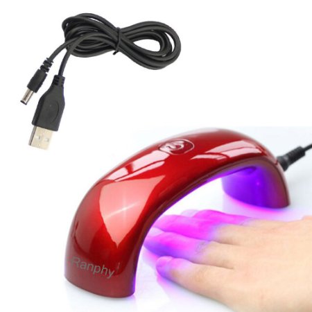 Ranphy 9w USB LED lamp Light Nail Dryer CURE ULTRA FAST Regular Gel Mini Portable USB LED Nail Dryer