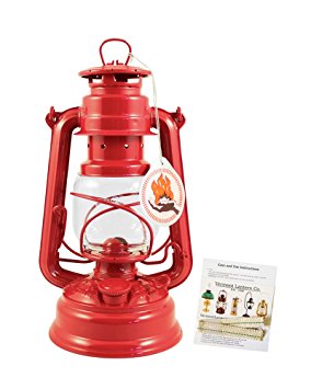 Feuerhand Hurricane Lantern - German Made Oil Lamp - 10" with Care Pack (Red)