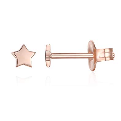 PAVOI 14K Gold Plated Dainty Mini Bar, Heart and Star Stud Earrings