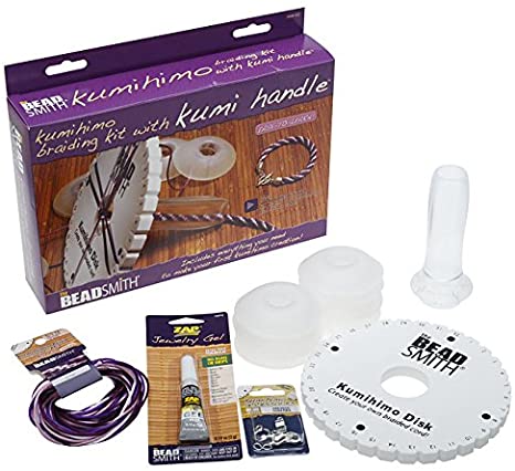 Beadsmith Kumihimo Starter Kit, with Kumi Handle and Round Disk