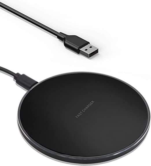 Wireless Charger, 15W Max Wireless Charging Pad, Compatible with iPhone 14/14 Plus/14 Pro/14 Pro Max/13/12/11/X/8, Samsung S22/S20/Galaxy Bud, Google Buds, AirPods, and More