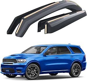 Goodyear Shatterproof in-Channel Window Deflectors for Dodge Durango 2011-2024, Rain Guards, Window Visors for Cars, Vent Deflector, Car Accessories, 4 pcs - GY007892