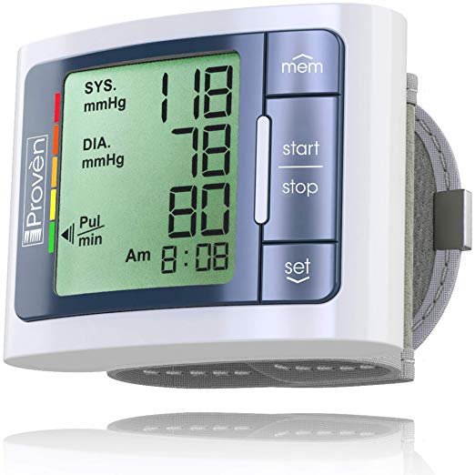 Blood Pressure Monitor Wrist - BP Wrist Cuff Full Automatic - Clinically Accurate & Fast Reading - FDA Approved - BPM-337 by iProvèn - Large Display (Grey)