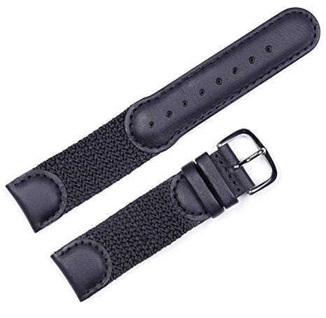 Swiss Army Watchband Black 18mm Watch band - by deBeer