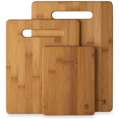 Totally Bamboo 3 Piece Bamboo Cutting Board Set, For Meat & Veggie Prep, Serve Bread, Crackers & Cheese, Cocktail Bar Board, Set of 3