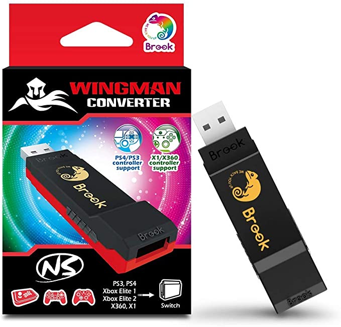 Brook Wingman NS Support PS4 PS3 Xbox Elite/Elite Series 2/ Xbox 360/ Xbox One Controller on Switch and PC(X-Input) Console Super Converter Gaming Adapter Turbo and Remap