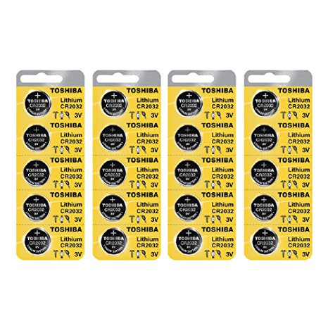 Toshiba CR2032 3 Volt Lithium Coin Battery (4 Packs of 5)