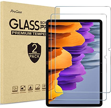 【2 Pack】ProCase Galaxy Tab S7 11 inch 2020 Screen Protector(Model SM-T870/T875/T878), Tempered Glass Screen Protect Film Guard -Clear