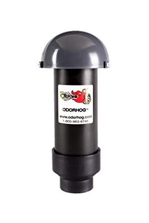 Odorhog Vent Pipe Filter Black ABS (2.0) Inch W/ Mushroom Cap