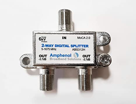 Amphenol 2-Way Digital Coaxial Splitter MoCA 2.0 ABS312H