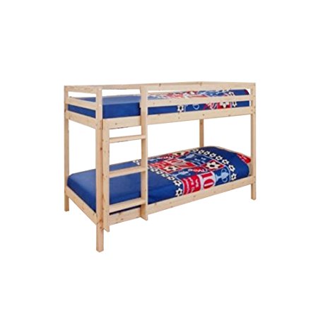 2ft6 Small Single Wooden Bunk Bed in Natural Pine Zara