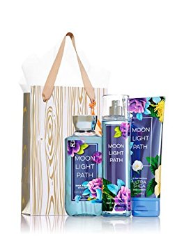 Bath & Body Works Moonlight Path Gold & Natural Gift Kit, Body Cream, Shower Gel & Fragrance Mist, - Full Sizes