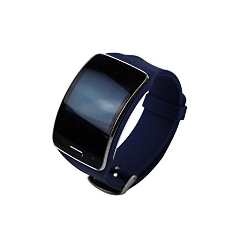 TenCloud Replacement of Samsung Gear S SM-R750 Smartwatch Band with Metal Buckle for Super AMOLED Display Wearables Navy Blue