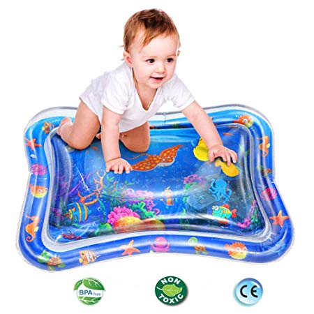 ThinkMax Tummy Time Water Play Mat, Inflatable Baby Play Toys, Leakproof BPA Free Sensory Toy for Infants and Toddlers