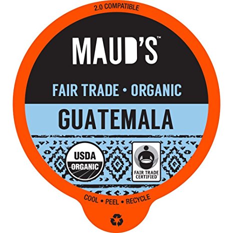 Maud's Gourmet Coffee Pods, Organic Guatemalan Blend, 48 Single Serve Coffee Pods