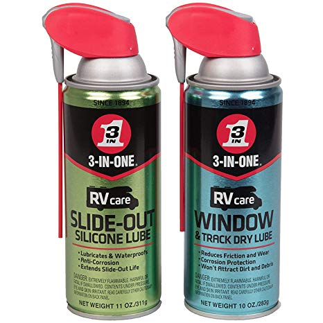 3-IN-ONE RVcare Slide Out Silicone, 11 oz. and RV Care Window & Track Dry Lube