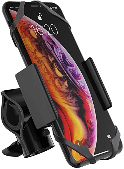 Solid Metal Base Bike Phone Holder, Ipow Heavy Duty Cellphone Bike Mount Cradle Compatible with iPhone 8/ 7 / 6 Plus / 6 / 5s / 5 / 4 & Samsung Galaxy S7 / S6 Edge / S6 / S5 / S4 / S4 Mini / Note 3 / Note 4 / Most Phone Device