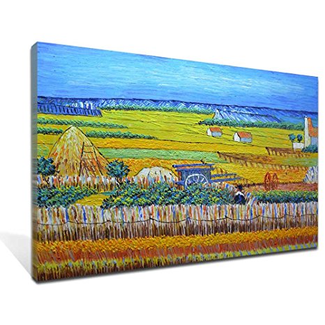 Asdam Art-(100% Hand painted 3D)Reproductions of Vincen Van Gogh Harvest Paintings(24x36inch)