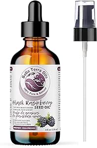 Black Raspberry Seed Carrier Oil. 120ml. 100% Pure. Cold-pressed. Unrefined. Organic. Chemical-free. Preserves and Revitalizes Skin's Appearance. Rich in Antioxidants. Natural Moisturizer for Hair, Skin. Bella Terra Oils.…