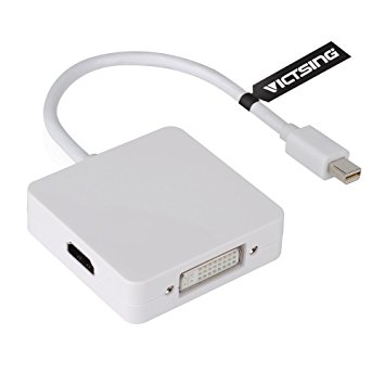 VicTsing 3 in 1 Thunderbolt Port Mini Displayport To HDMI DVI VGA Display Port Adapter Cable for Apple Mac Macbook Pro Air iMac Microsoft Surface Pro