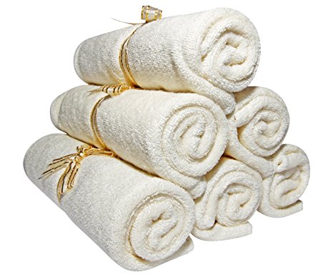 Bamboo Baby Wash Cloths, Organic, Luxury (6pack 27cm) Best for Reusable Baby Wipes, Cloth Wipes, Eczema & Sensitive Skin. Baby Registry, Shower, Newborn Bath Gifts, Natural Products, Skin Care