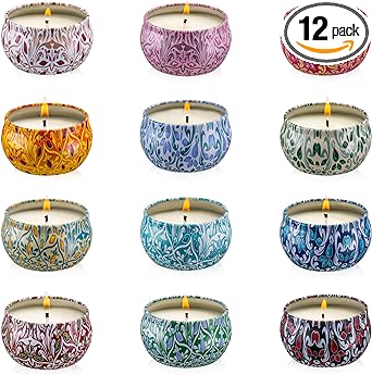Onebird Set of 12 Scented Candle Gift Set,Natural Pure Soy Wax Aromatherapy Candles Essential Oils for Home and Women