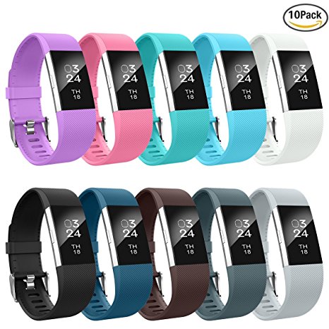 Fitbit Charge 2 Bands, AIUNIT Fitbit Charge 2 Accessories Bands Small/Large Replacement Wristbands for Fitbit Charge 2 Bracelet Strap Band Suitable for Women Men Boys Girls