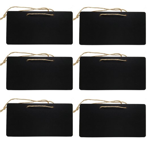 Erasable Rectangle Chalkboards Blackboards display for Message Board Sign, Set of 6 By UHQ