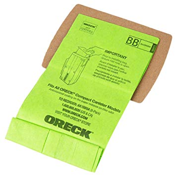 Oreck Super-Deluxe Compact Canister Bags (green, 8-pack bags   1 motor filter)