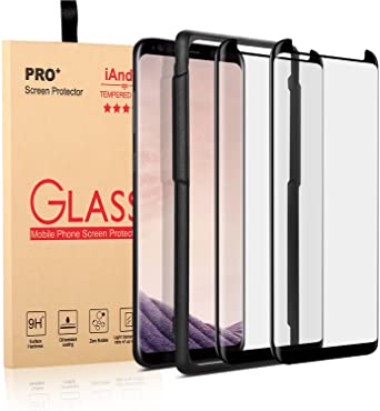 [2-PACK] Galaxy S8 Screen Protector Glass [Easy Installation Tray], iAnder 3D Curved [Tempered Glass] Screen Protector for Galaxy S8 [Case Friendly]